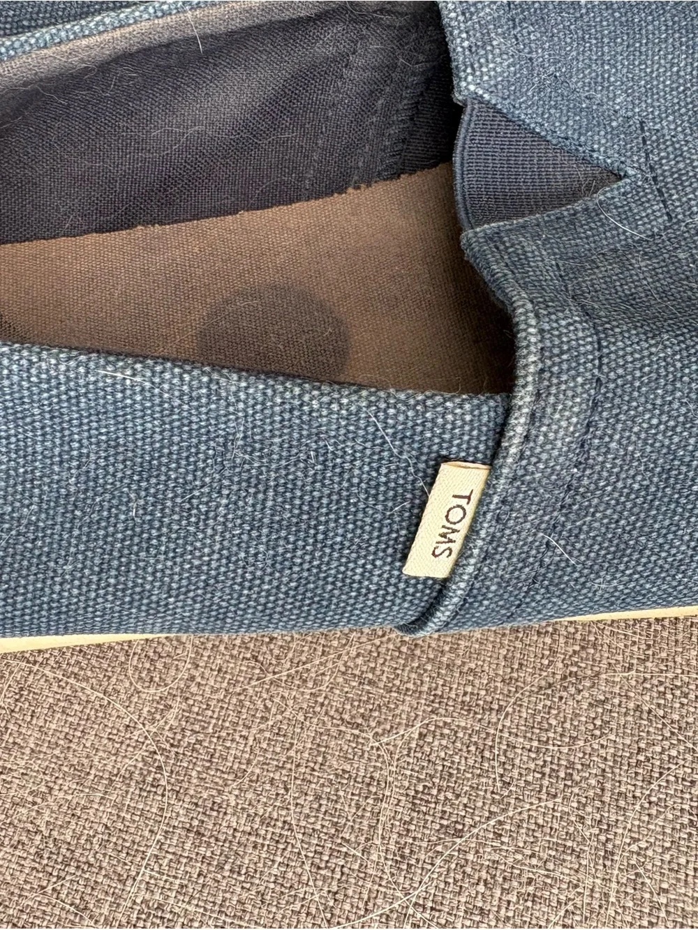 Toms Men's Slip-On Canvas Loafers in Distressed Denim Blue